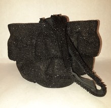 Vintage Black Beaded Evening Bag Holiday Party - £23.22 GBP