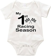 My First racing season Infant Romper Creeper - Baby Shower - Baby Reveal - Birth - £11.77 GBP