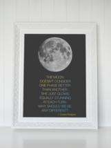 Moon Poster Print, Full Moon Posters, Moon quote Print, She just glows q... - £14.38 GBP