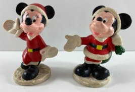 Vintage Disney Mickey and Minnie Mouse PVC 2.5 inch Santa Claus Figurines - £15.49 GBP