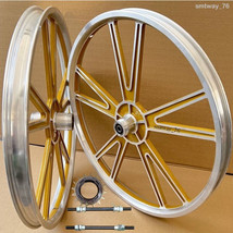 Vélo BMX 20 &quot;ALLOY Rim Set complet jaune Wheelset-Hub Set-Freewheel 16T - £83.44 GBP