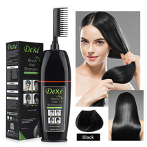 Permanent Black Hair Dye Shampoo 200Ml With Comb Herbal Ingredients High Quality - £23.97 GBP