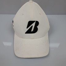 Bridgestone Golf Hat White Black Flexfit Size S-M Baseball Cap B330 - £9.16 GBP