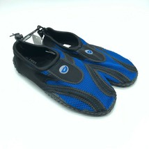 Easy USA Mens Water Shoes Mesh Slip On Drawstring Blue Black Size 13 - £15.12 GBP