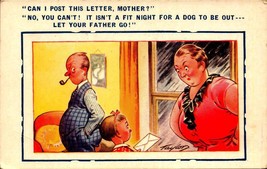 Vintage Taylor Signed, Bamforth Comic Postcard #614-MOTHER, Father &amp; CHILD- Bkc - £2.77 GBP