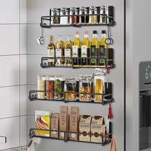 Magnetic Spice Rack For Refrigerator, 4 Pack Magnetic Fridge Shelf With ... - $45.99