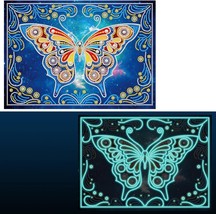 Glow Butterfly DIY 5D  Adult Diamond Art Gem Painting Kit 11.8&quot; x 15.7&quot; NEW - £11.94 GBP