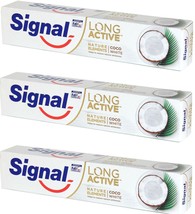 Signal Long Active Nature Elements Coconut Toothpaste -3 X 75ml Free Shipping - £20.96 GBP