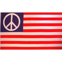 Peace Sign American Flag with Grommets 3ft x 5ft - £12.55 GBP
