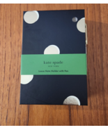 NEW! KATE SPADE LOOSE NOTEHOLDER WITH PEN BLACK GOLD DOTS W/PEN GOLD EDG... - £13.91 GBP