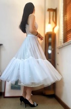 White Tiered Tulle Skirt Women Plus Size Fluffy Tulle Midi Skirts Wedding Party image 5