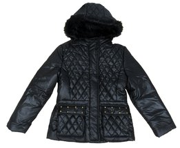 S. Rothschild &amp; Co. Studded Puffer Jacket with Faux-Fur Trim, Big Girls Small 7- - £43.15 GBP