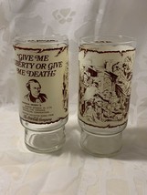 2 The Coca-Cola Company &quot;Give Me Liberty or Give Me Death&quot; Drinking Glasses Vtg. - £5.50 GBP