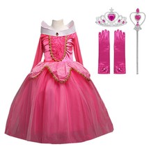 Sleeping Beauty Princess Aurora Costume Party Dress For Girls Pink And Blue Set - £18.97 GBP+