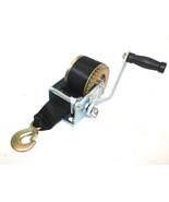 600lbs Hand Winch Hand Crank Strap Gear Winch ATV Boat Trailer 26ft Blac... - $38.47 CAD