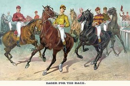 Eager for the race by Currier &amp; Ives - Art Print - £17.37 GBP+