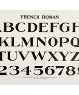 French Roman Font Example 1899 Victorian Crafts Art Drawing Ephemera DWKK20 - $27.22 CAD