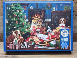 Cobble Hill Jigsaw Puzzle - Christmas Puppies - 500 Piece Random Cut - Free Ship - $18.97