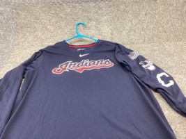 Cleveland Indians Shirt Mens X-Large Nike Tee Dri Fit MLB Baseball Navy Blue - £11.76 GBP