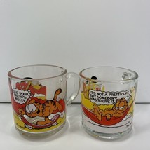 Vintage 1978 - Garfield Odie McDonalds Clear Glass Coffee Mug Cup Jim Davis USA - £15.53 GBP