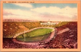 Interior View of The Coliseum, Los Angeles, California Linen Postcard - £3.11 GBP