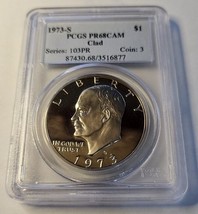1973-S Clad Eisenhower Dollar PCGS PR 68 DEEP CAMEO.   20230033 - $21.99