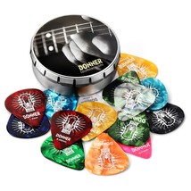 Celluloid Guitar Picks 16 Pack With Tin Box Includes Thin, Medium, Heavy... - £12.57 GBP