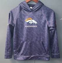 Denver Broncos Combine Authentic Under Armour Youth  Med. Blue Pullover Hoodie - £18.66 GBP