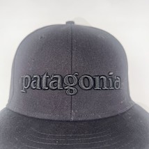 Patagonia Spellout Black Hat Cap Adjustable Snapback Collectible Rare Organic - £61.83 GBP