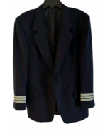 Men&#39;s 46L Classic Fit American Airlines Pilot&#39;s Uniform Suit Jacket Blazer - $58.20 CAD