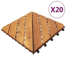 vidaXL Decking Tiles 20 pcs Brown 11.8&quot;x11.8&quot; Solid Wood Acacia - $149.11