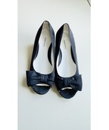Nordstrom Black Silk Pump With Peep Toe, Size 2.5 US - $25.80 CAD
