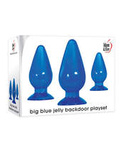 Adam &amp; Eve Big Blue Jelly Backdoor Playset - Blue butt plugs - £48.54 GBP