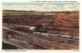 Mesabi Mountain Open Pit Mine, near Virginia, Minnesota Railway Postcard - $5.16