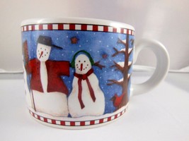 Debbie Mumm Snowman Coffee Mug  Stoneware Sakura Christmas 6 oz Ceramic - £5.44 GBP