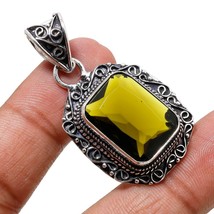 Green Amethyst Vintage Style Handmade Gemstone Pendant Jewelry 1.90" SA 2000 - £3.98 GBP