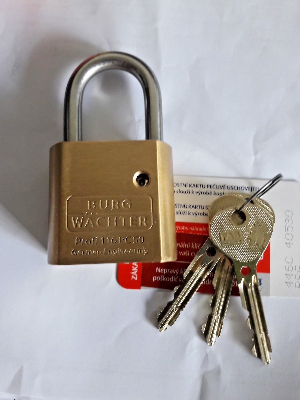BURG-WÄCHTER PC 116 With FAB200RS Cylinder/Padlock/Cut Resistant/Shackle... - $93.10