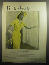 1951 Peck and Peck Dress Ad - photo by Tom Palumbo - Tootal linen - £14.56 GBP