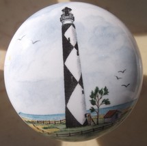Ceramic knob Light House Lighthouse with Diamonds - $4.46