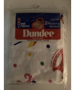 Vintage Dundee Two Receiving Blankets Toy Chest Pattern Rattles NOS 30&quot; ... - $26.58 CAD