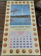 Osborne Kemper Thomas 1959 Sample Wall Calender Cincinnati 12 Ohio Presi... - $32.52