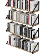 Wallniture Bora Floating Shelves, 24”X6”, Set Of 4, Small Bookshelf Unit... - £51.12 GBP