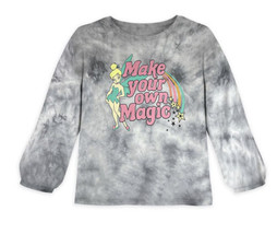 Girls&#39; Disney Store Tinker Bell L/S Tie-Dye Magic T-Shirt XS (4) NWT - £17.79 GBP