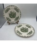 JOHNSON BROTHERS FRUIT BASKET GREEN 10 3/8&quot; DINNER PLATES Set Of 2 - $26.73