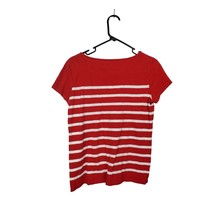 Talbots Shirt Women&#39;s Small Casual Pocket T-Shirt Short Sleeve Red and White - £13.23 GBP