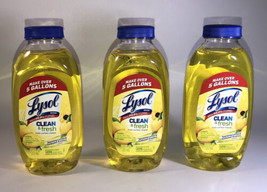 (3) Lysol Cleaner &amp; Fresh Multi-Surface Lemon 10.75 oz Concentrate-NEW-SHIP 24HR - £5.39 GBP