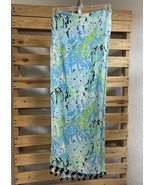 Lilly Pulitzer Lets Cha Cha Blue Silk Cashmere Scarf BBL JD - $59.39