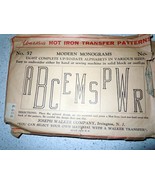 Vintage Walker’s Hot Iron Transfer Patterns Modern Monograms No. 57 - $4.99