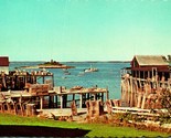 Harbor and Wharfs Jonesport Maine ME Vacation Land Chrome Postcard UNP  - £4.73 GBP