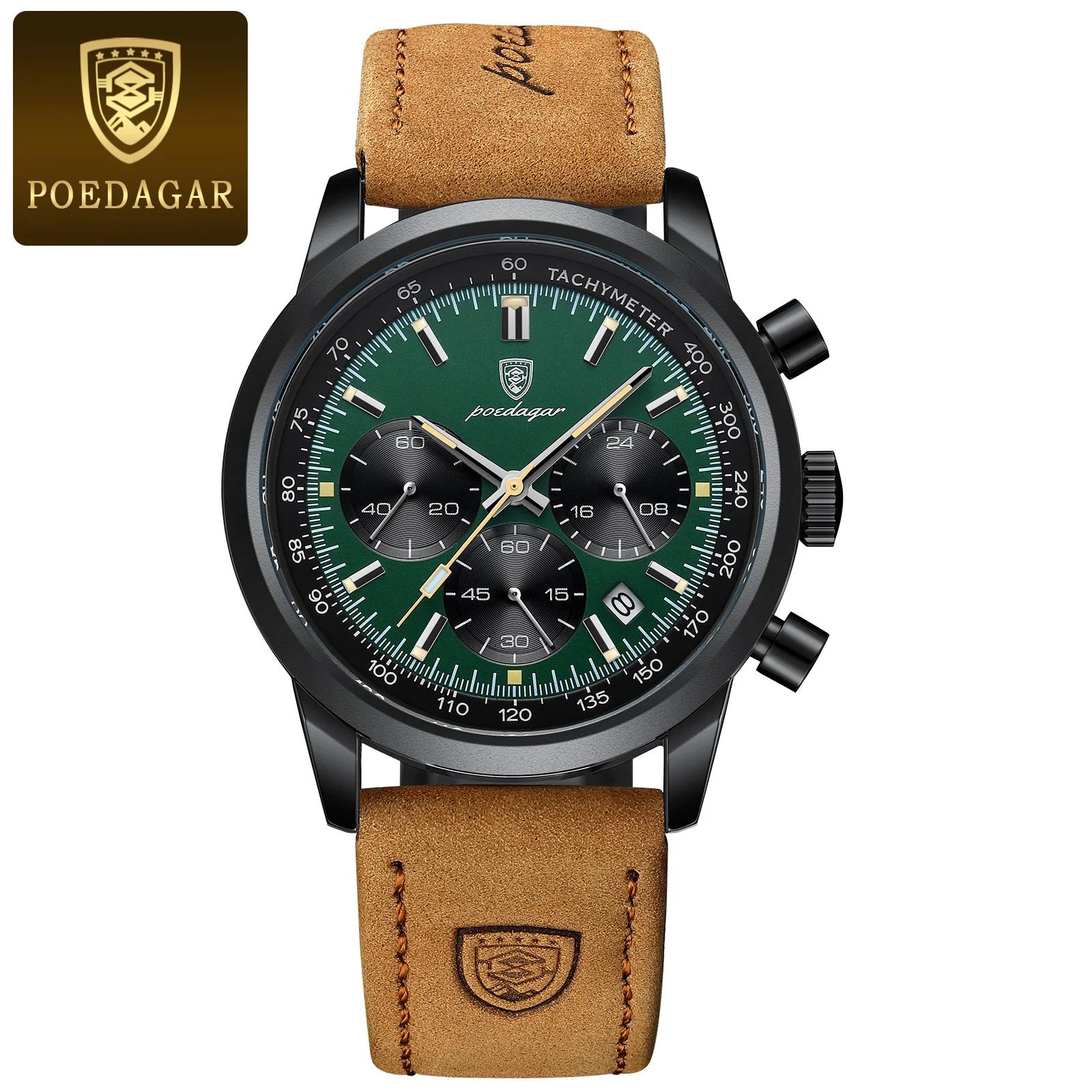 POEDAGAR  Man Watch High Quality Waterproof   Men&#39;s Wristwatch Leather Men  Casu - £86.18 GBP